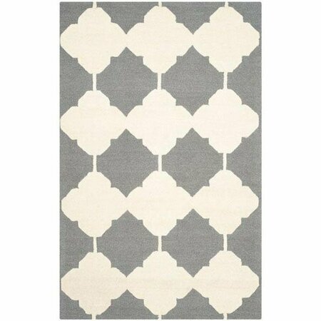 SAFAVIEH Cambridge Hand Tufted Rectangle Rug- Dark Grey - Ivory- 5 x 8 ft. CAM719D-5